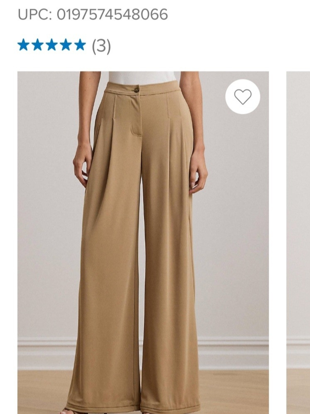 Wide-Leg High-Waist Pants in Camel